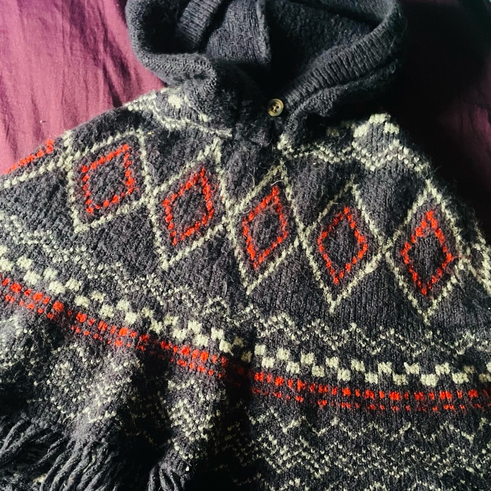 Soft Hooded Knit Poncho